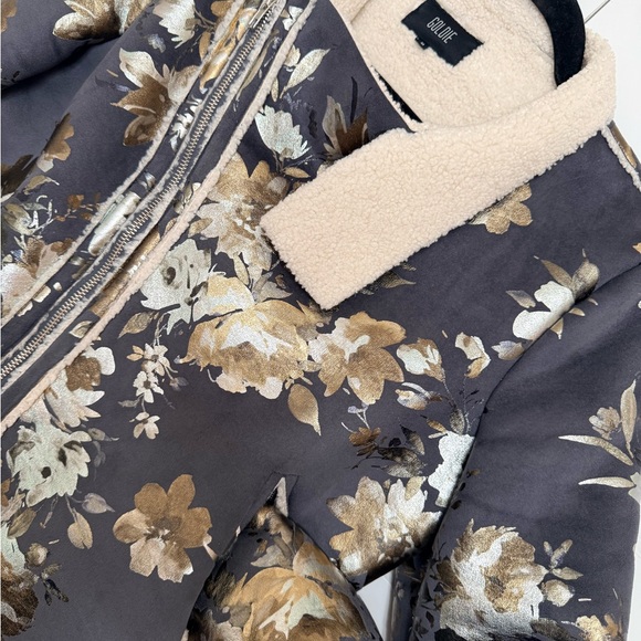 Goldie Black and White Label Asymmetrical teddy bear jacket size M - Picture 3 of 7